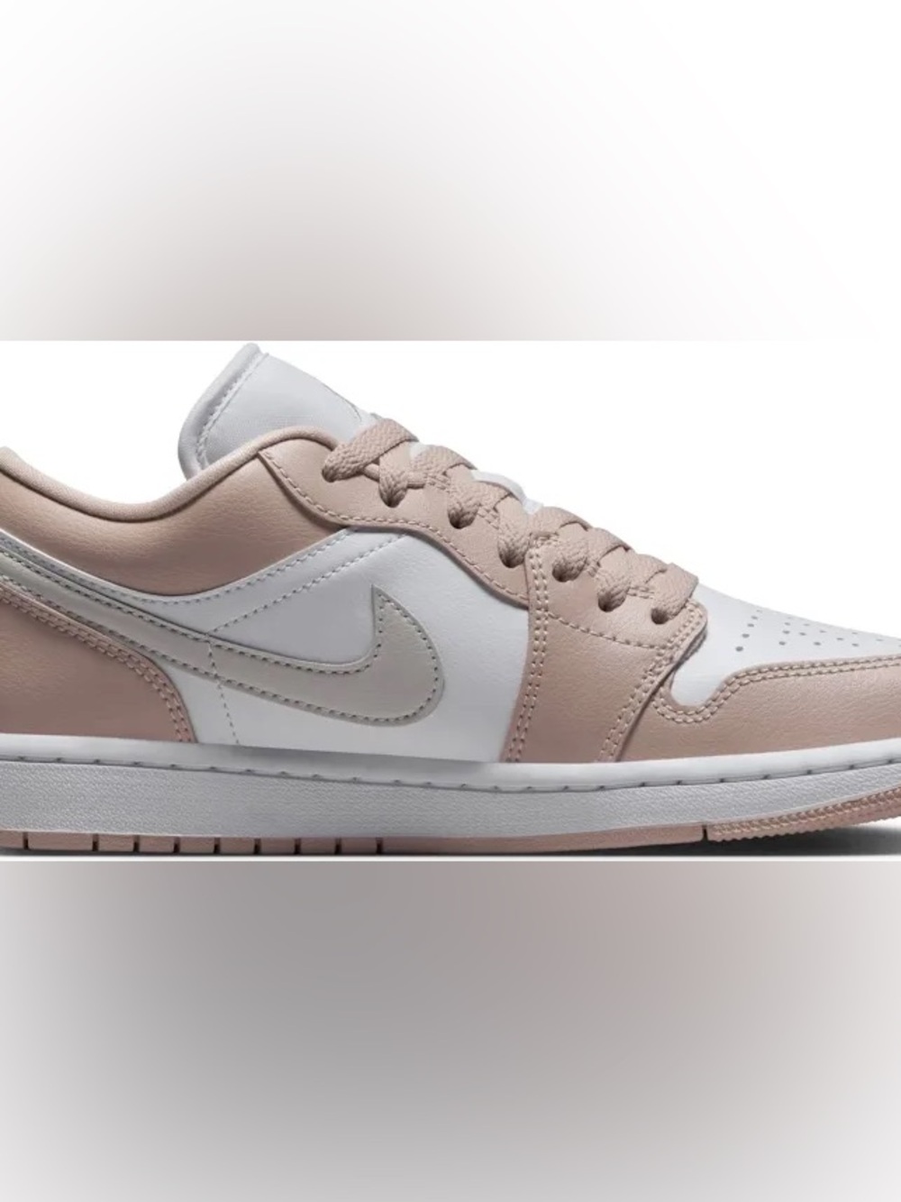 Nike Women’s Air Jordan 1 Low-Top Sneaker in Light Pink and White